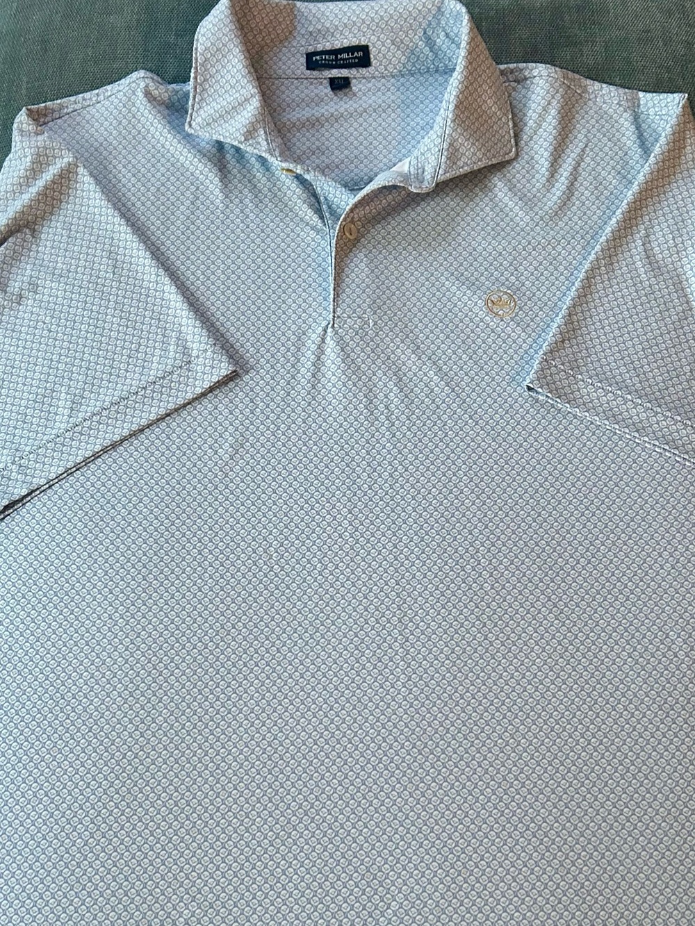 Peter Millar Pale Blue Micro-Pattern Polo